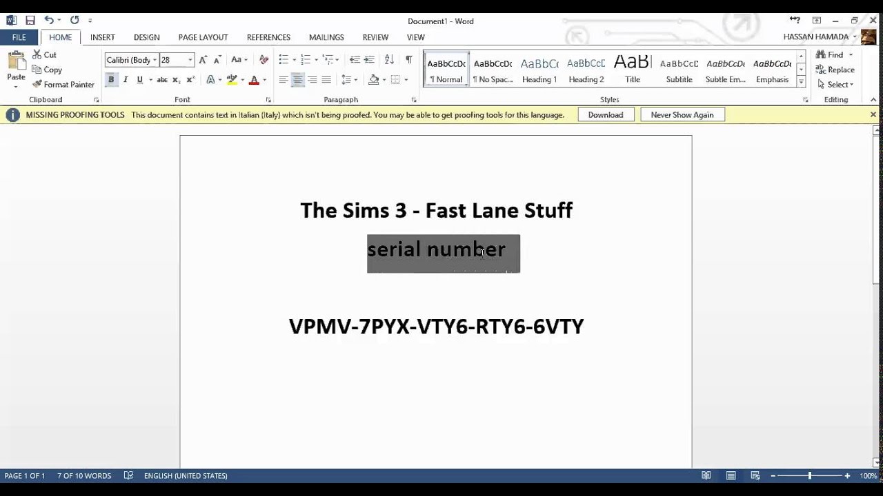 Serial Key For Sims 3